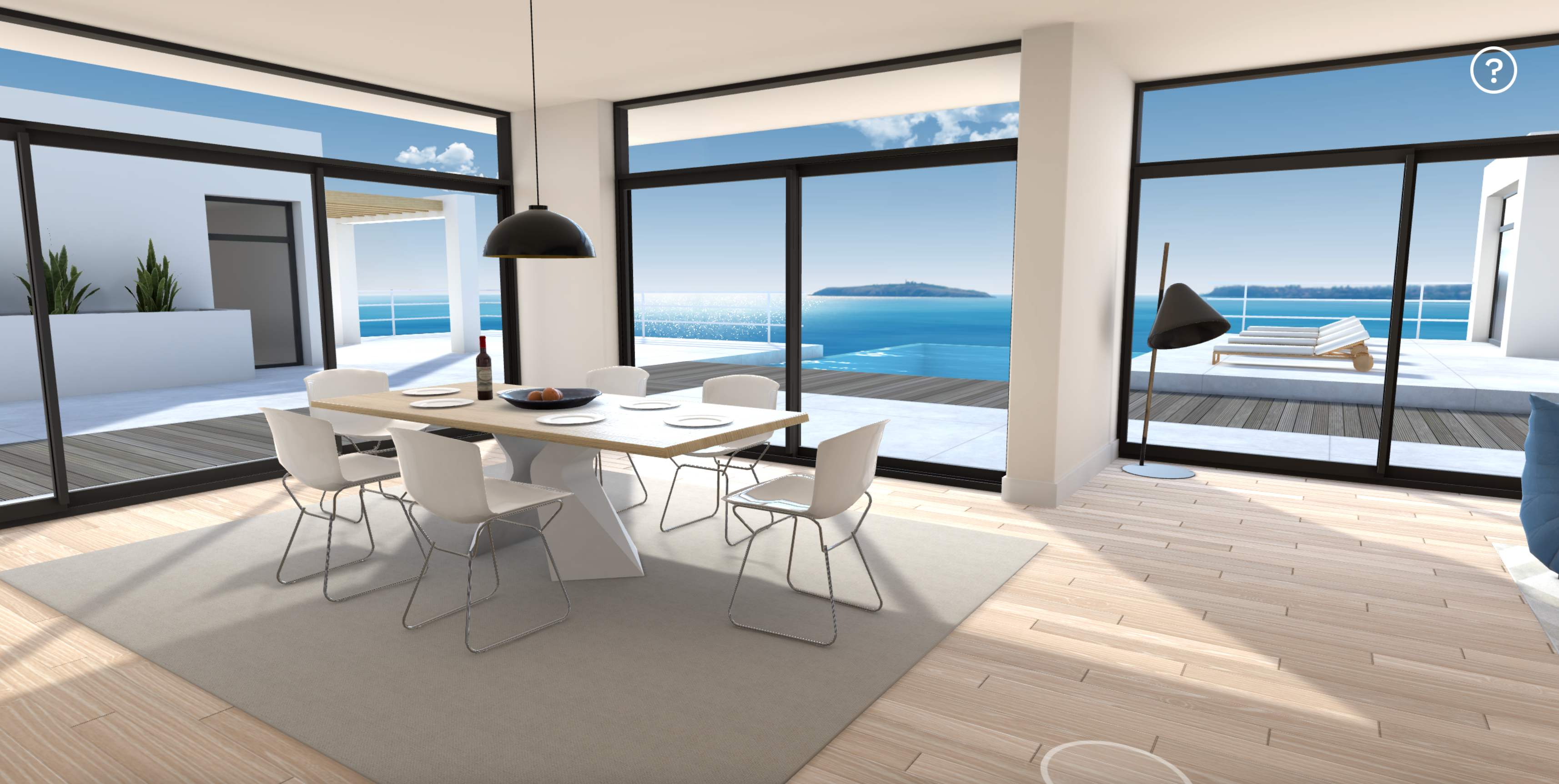 Walkable 3D virtual showroom with configurable furniture textures and colors for online retail